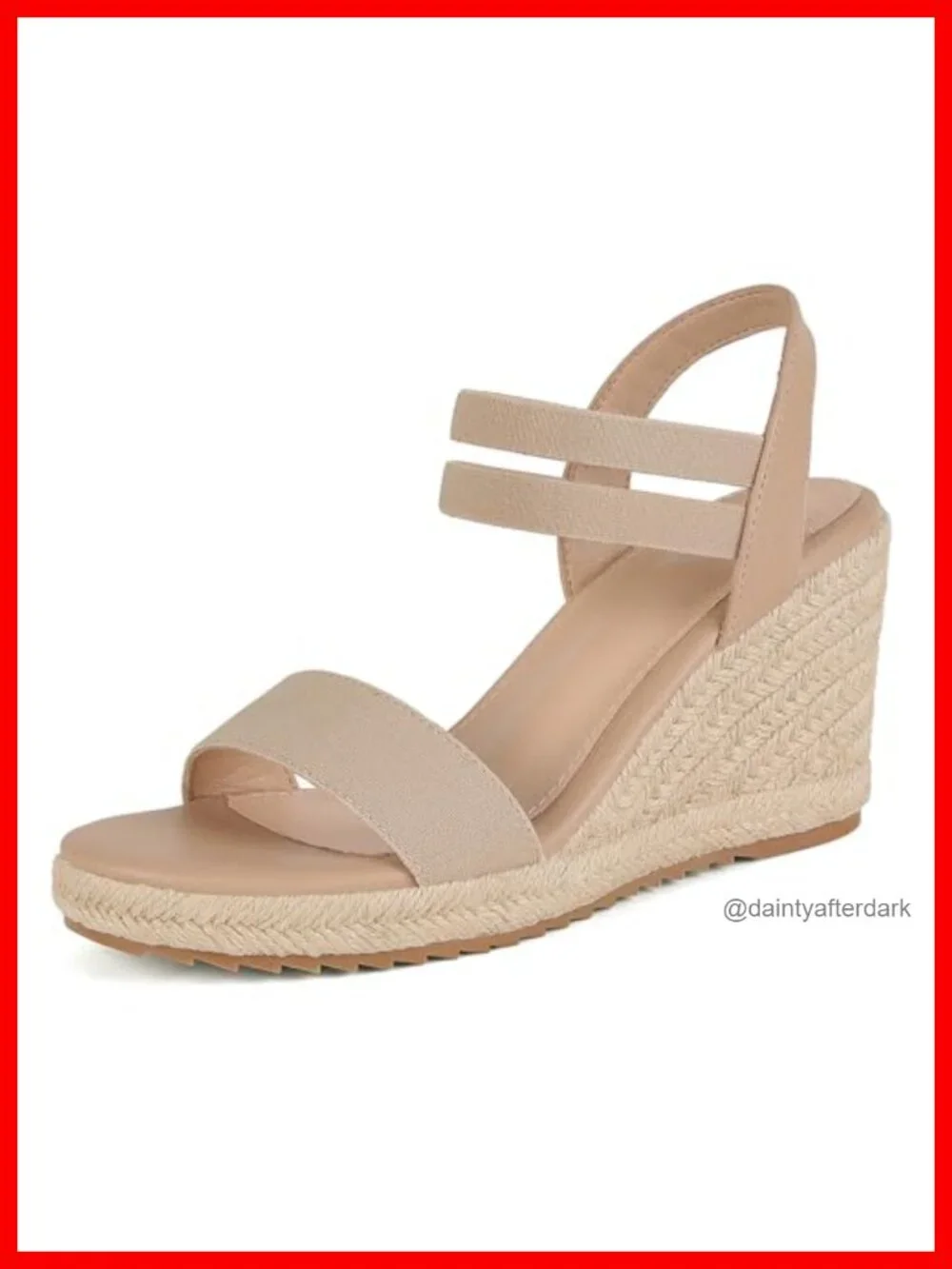 Women's Espadrille Wedge Sandals Elastic Strap Slip On Open Toe Platform Summer
